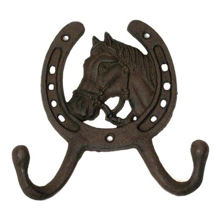 PERFECTPET Cast Iron Horseshoe 2-Hook, Brown PE1808700